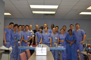 En el Podiatry Institute con doctores, residentes y estudiantes